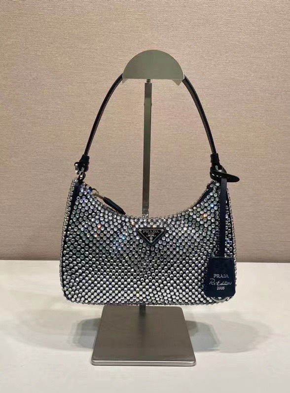 프라다 1N204M 2005 리에디션 크리스탈 호보백 22x18x6.5cm